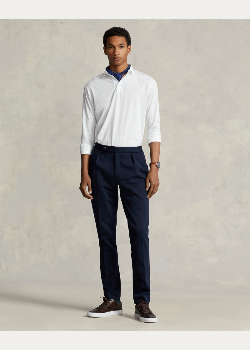 Camisa Polo Classic Fit Lisle Hombre Blancos | TZOJ29635 - vista 3