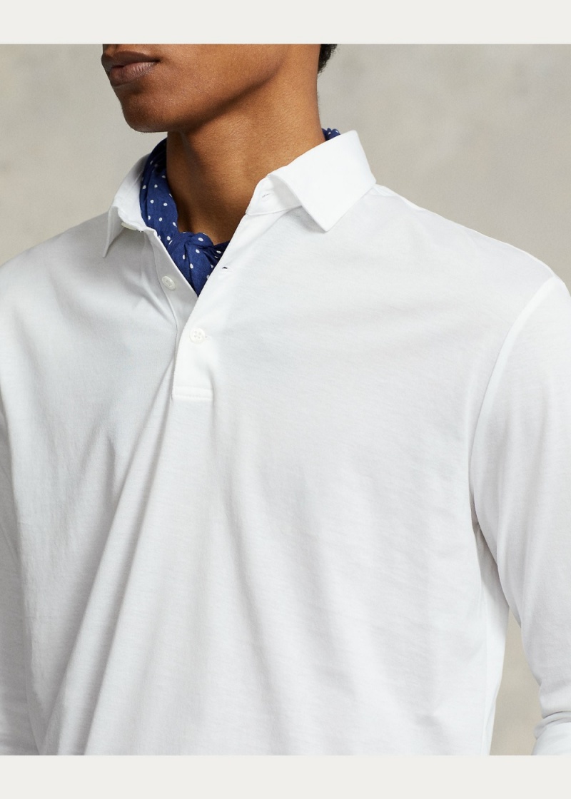 Camisa Polo Classic Fit Lisle Hombre Blancos | TZOJ29635 - vista 4