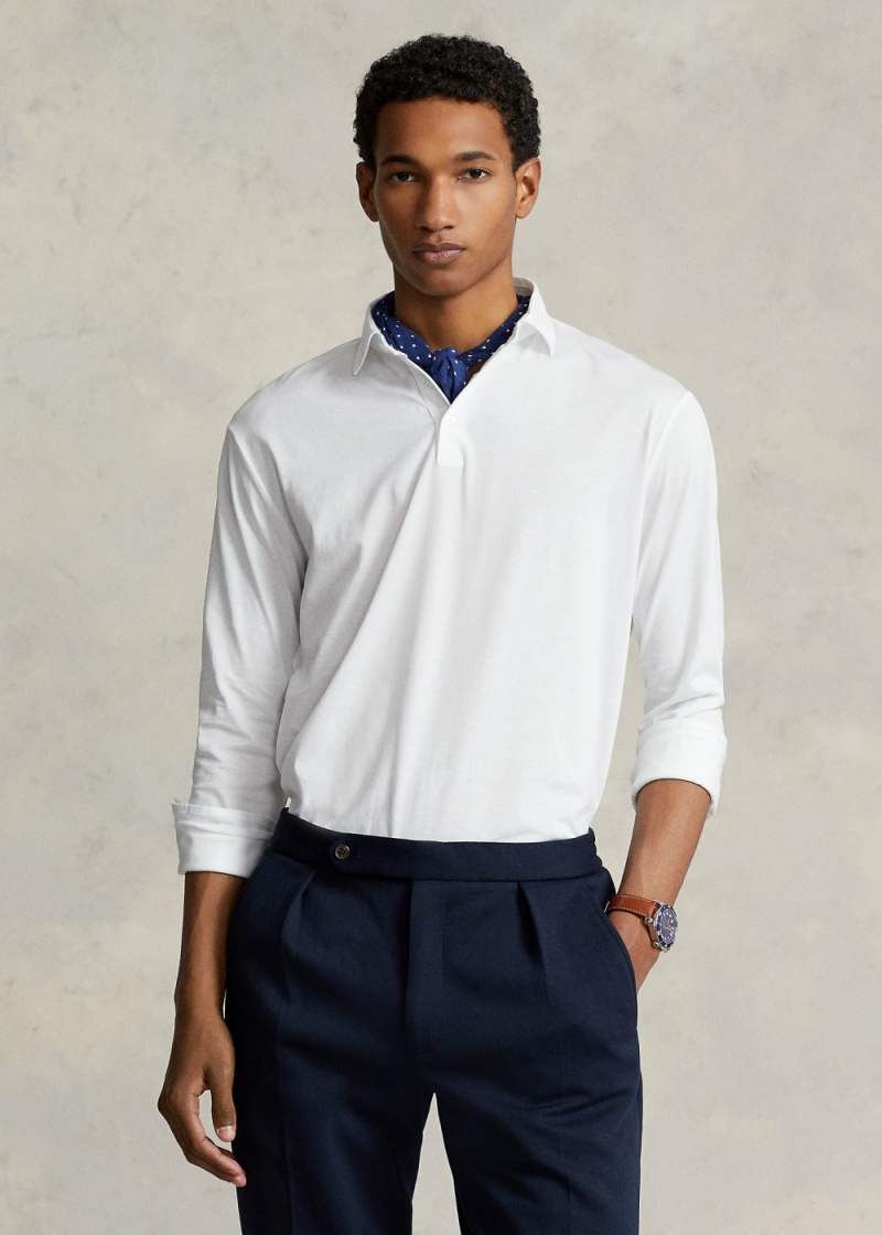 Camisa Polo Classic Fit Lisle Hombre Blancos | TZOJ29635 - vista 1
