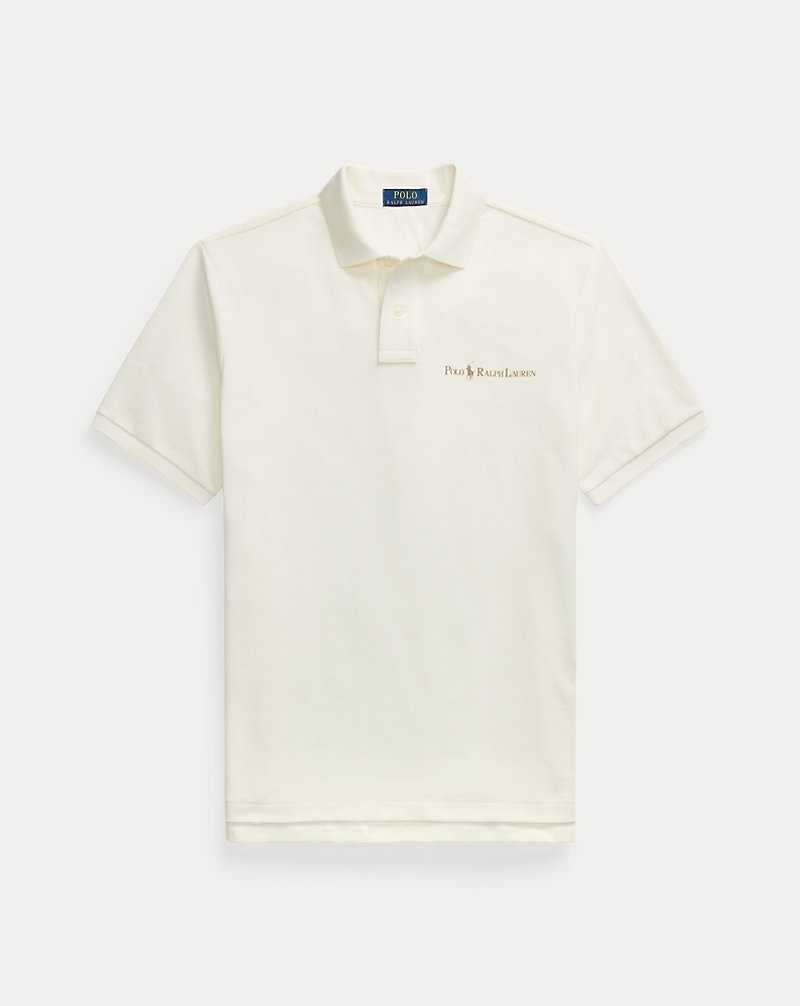 Camisa Polo Ralph Lauren Classic Fit Logo Mesh Hombre Creme | EACXKDN-15 - vista 2