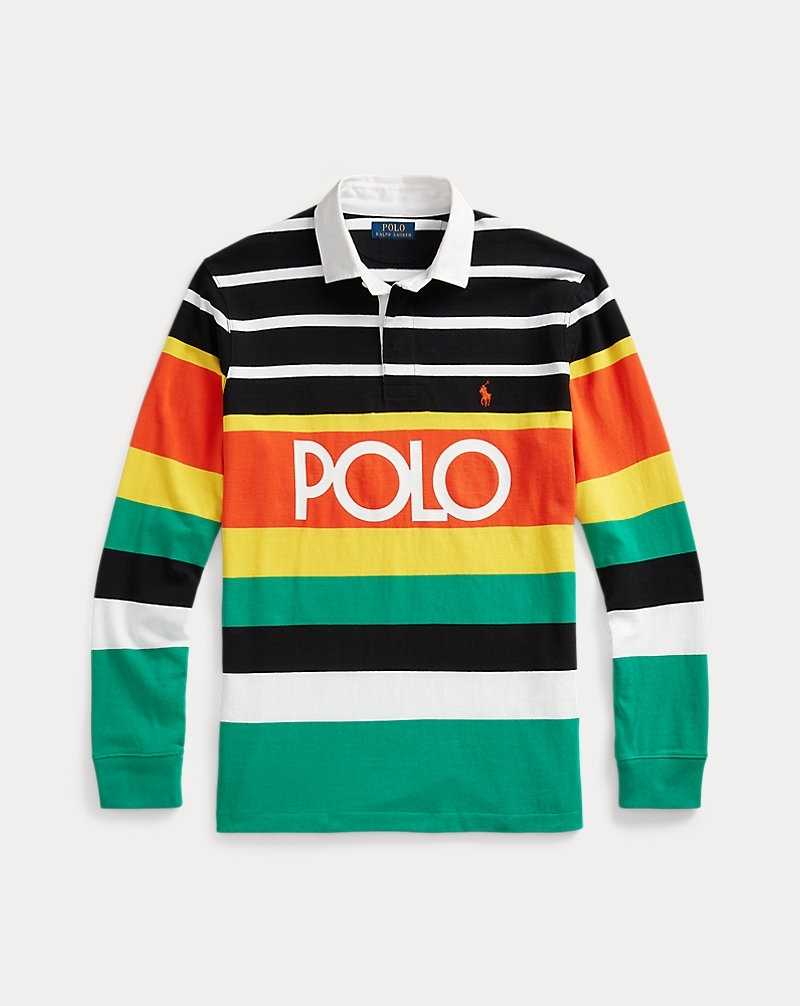 Camisa Polo Ralph Lauren Classic Fit Logo Jersey Rugby Hombre Naranjas Rayas | NACSOXH-34 - vista 2