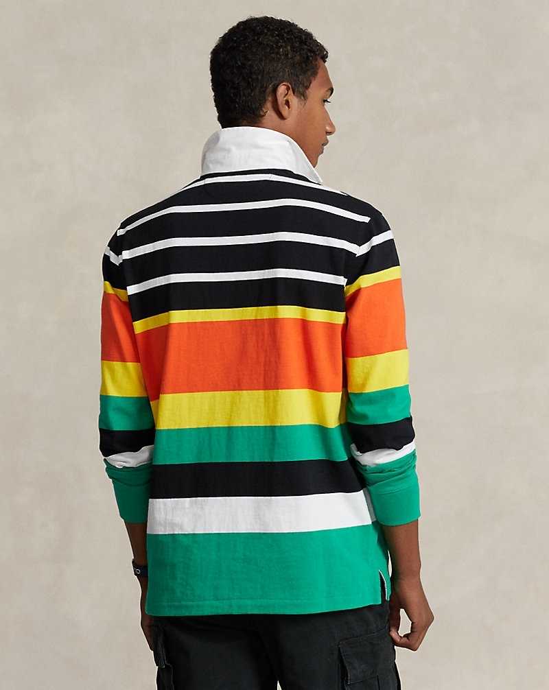 Camisa Polo Ralph Lauren Classic Fit Logo Jersey Rugby Hombre Naranjas Rayas | NACSOXH-34 - vista 4