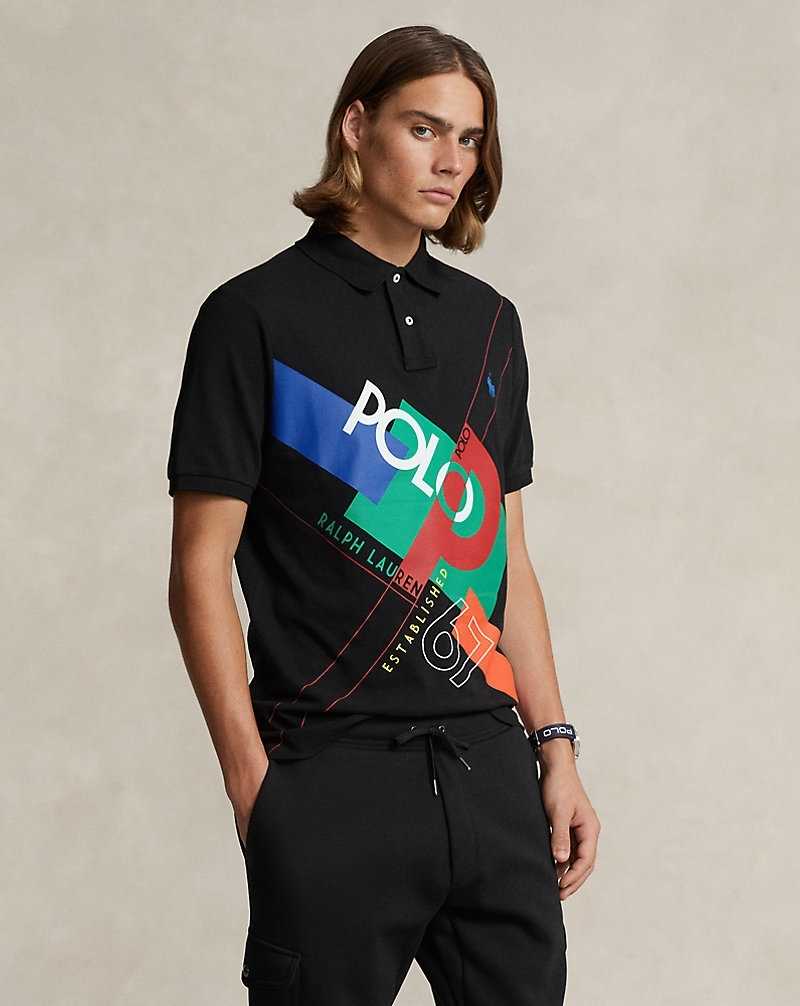 Camisa Polo Ralph Lauren Classic Fit Logo Mesh Hombre Negros | ZRIQHOV-04 - vista 1