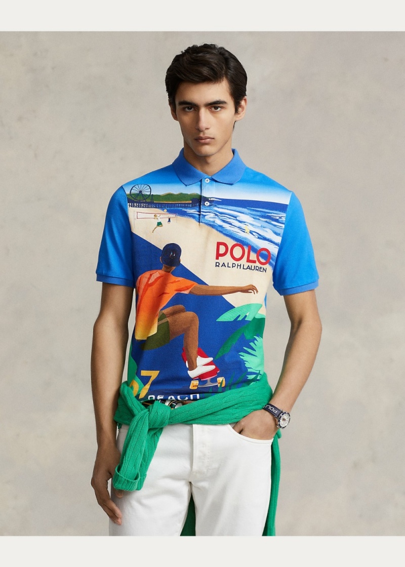 Camisa Polo Classic Fit Longboard Mesh Hombre Blancos | NUCI30968 - vista 3