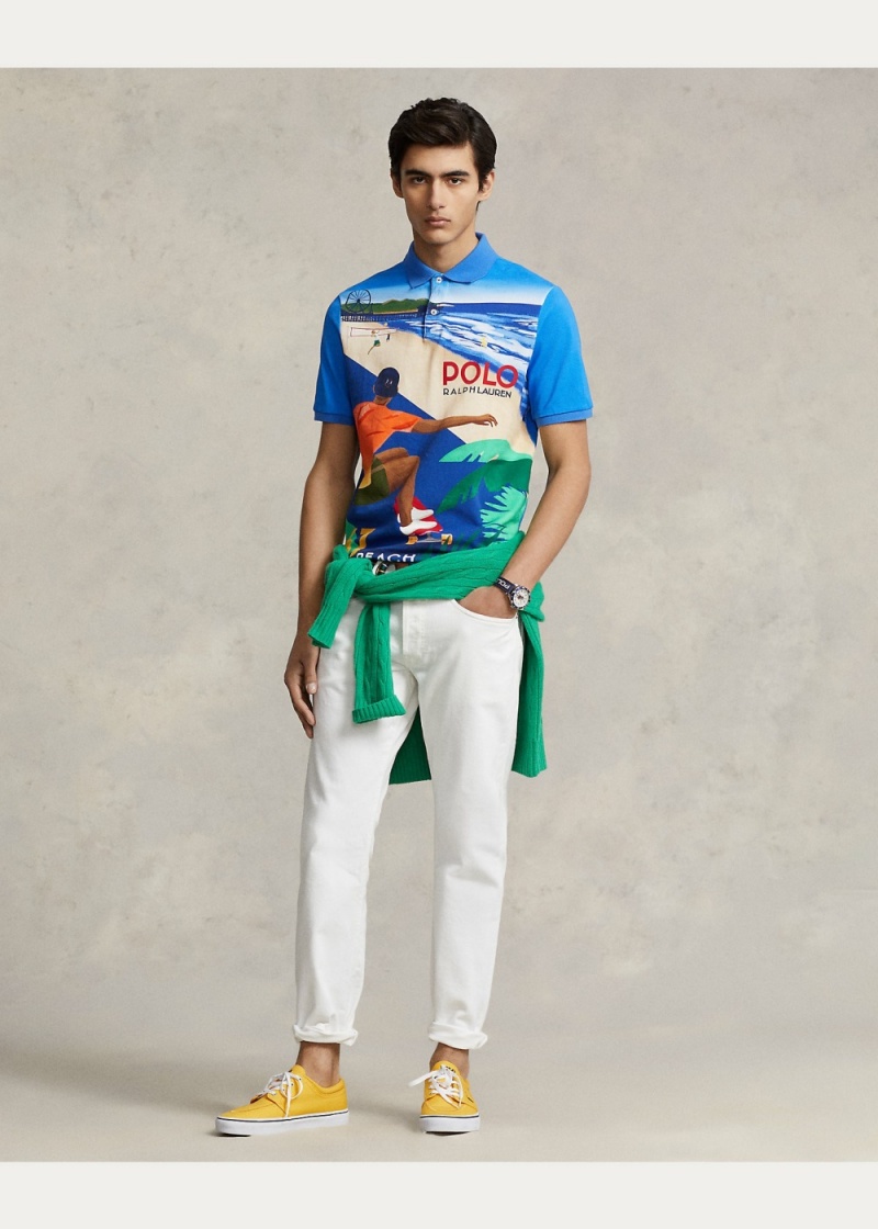 Camisa Polo Classic Fit Longboard Mesh Hombre Blancos | NUCI30968 - vista 5