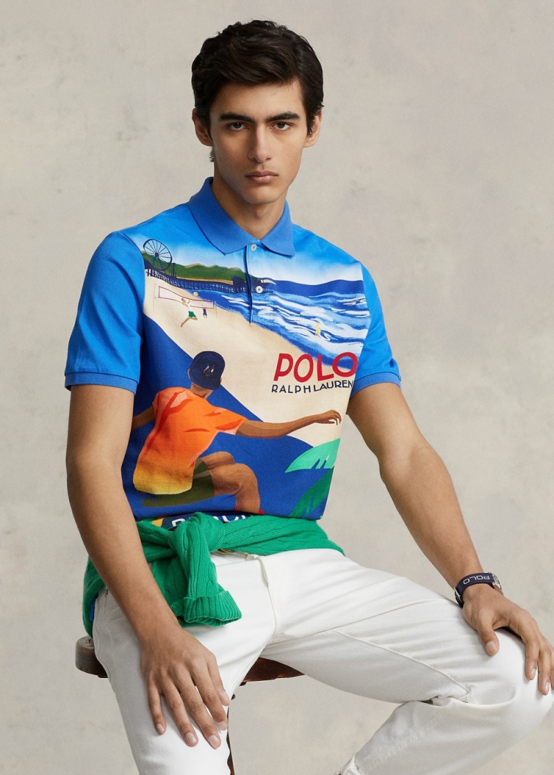 Camisa Polo Classic Fit Longboard Mesh Hombre Blancos | NUCI30968 - vista 1