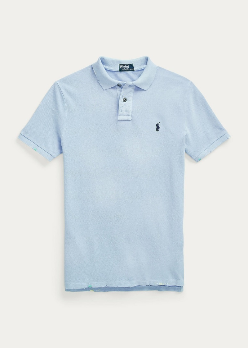 Camisa Polo Classic Fit Mended Mesh Hombre Azules | ARYQ93401 - vista 2