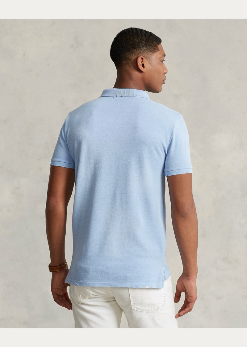 Camisa Polo Classic Fit Mended Mesh Hombre Azules | ARYQ93401 - vista 4