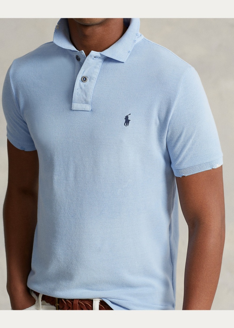 Camisa Polo Classic Fit Mended Mesh Hombre Azules | ARYQ93401 - vista 5