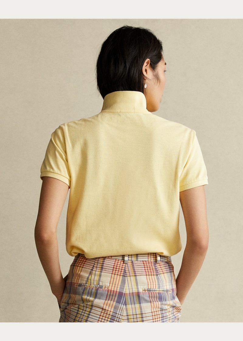 Camisa Polo Classic Fit Mesh Mujer Amarillos | CTPE16378 - vista 3