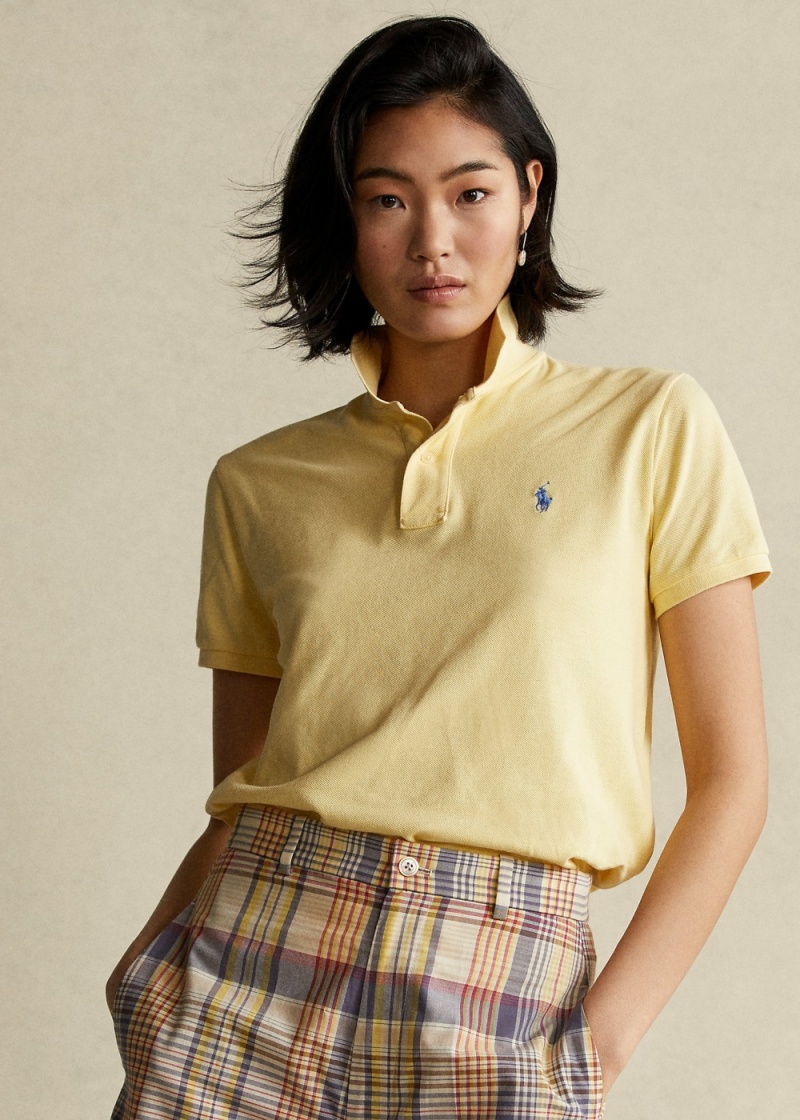 Camisa Polo Classic Fit Mesh Mujer Amarillos | CTPE16378 - vista 1