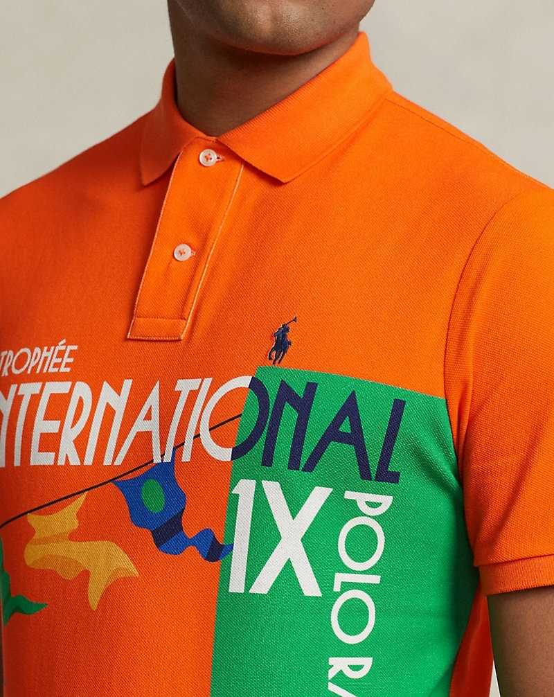 Camisa Polo Ralph Lauren Classic Fit Mesh Graphic Hombre Naranjas | SYGMOCE-70 - vista 5