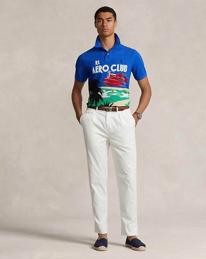 Camisa Polo Ralph Lauren Classic Fit Mesh Graphic Hombre Sapphire Star Multi | BKQXYIT-90 - vista 3