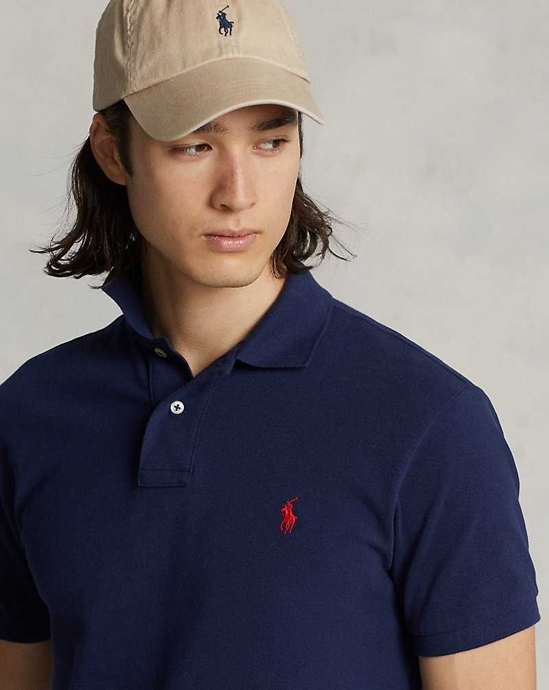 Camisa Polo Ralph Lauren Classic Fit Mesh Hombre Navy/Red | TZWEUPD-60 - vista 5