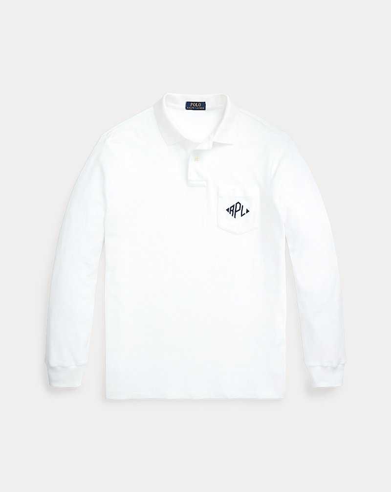 Camisa Polo Ralph Lauren Classic Fit Monogram Terry Hombre Blancos | FDTNVKY-36 - vista 2