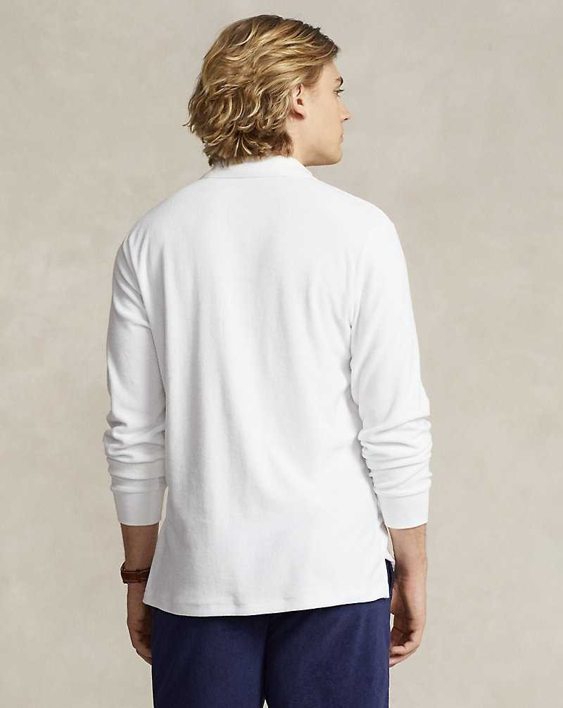 Camisa Polo Ralph Lauren Classic Fit Monogram Terry Hombre Blancos | FDTNVKY-36 - vista 4
