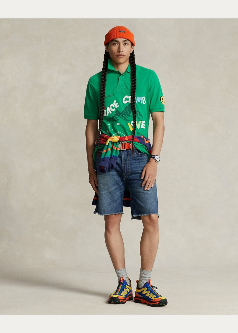 Camisa Polo Classic Fit Peace Climb Love Hombre Verdes | JVFB48950 - vista 3