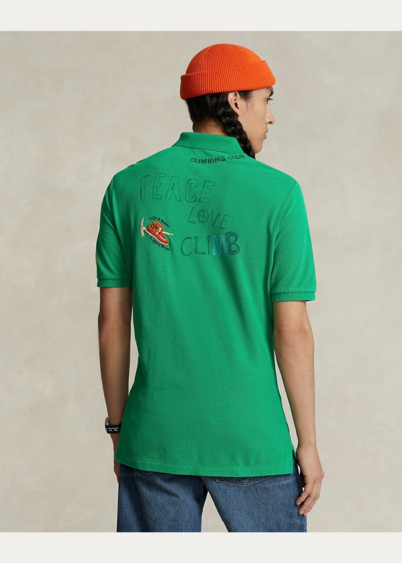Camisa Polo Classic Fit Peace Climb Love Hombre Verdes | JVFB48950 - vista 4