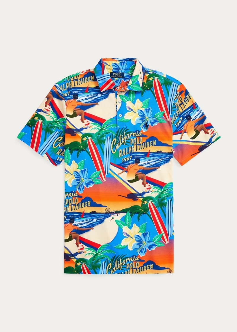 Camisa Polo Classic Fit Printed Mesh Hombre Azul Marino | MIOY23089 - vista 2