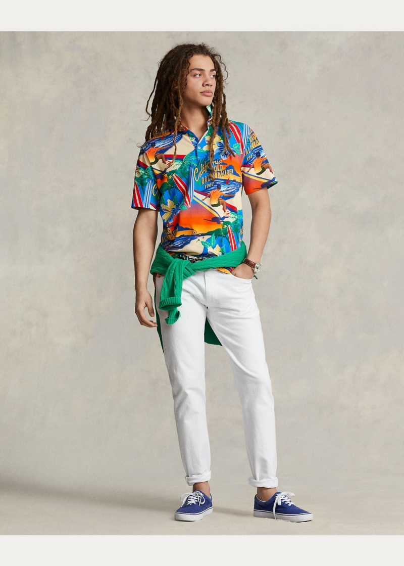 Camisa Polo Classic Fit Printed Mesh Hombre Azul Marino | MIOY23089 - vista 3