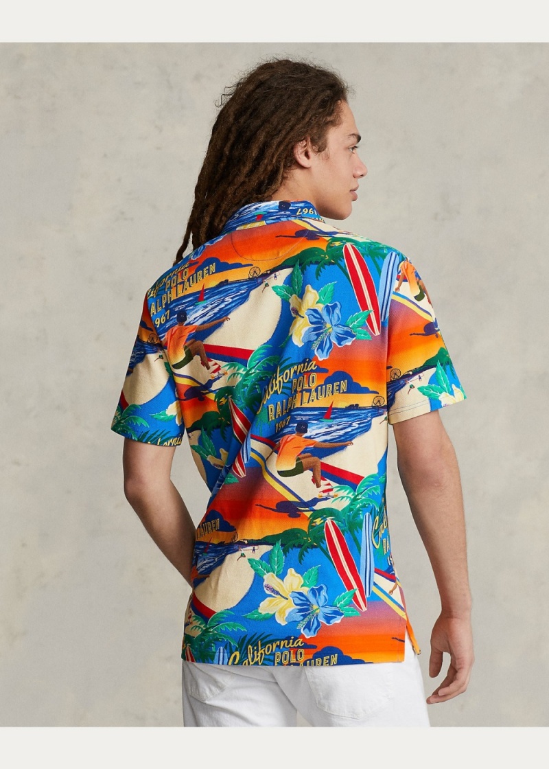 Camisa Polo Classic Fit Printed Mesh Hombre Azul Marino | MIOY23089 - vista 4