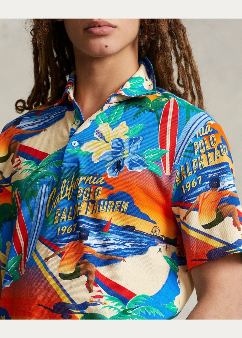Camisa Polo Classic Fit Printed Mesh Hombre Azul Marino | MIOY23089 - vista 5