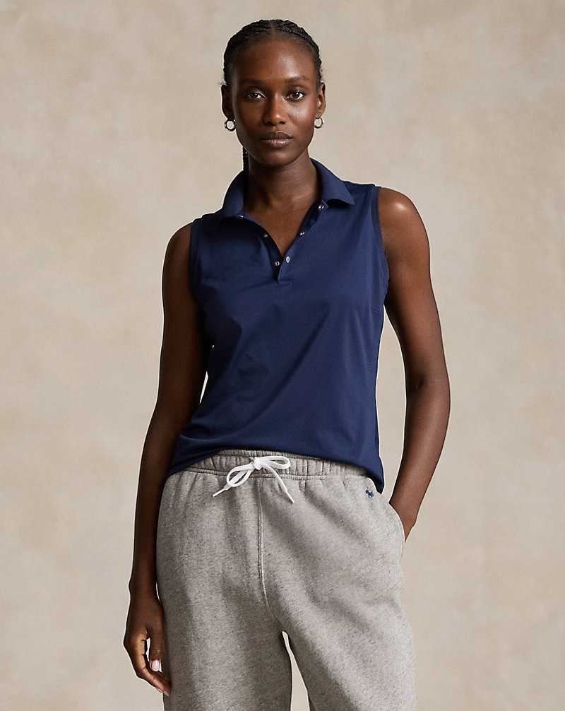 Camisa Polo Ralph Lauren Classic Fit Sleeveless Tour Mujer Azul Marino | YIHTGKW-74 - vista 1
