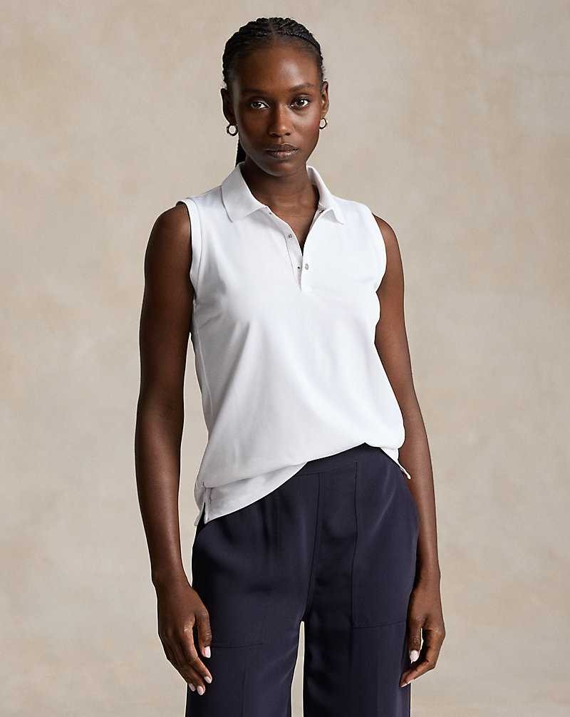 Camisa Polo Ralph Lauren Classic Fit Sleeveless Tour Mujer Blancos | WSPCNEZ-13 - vista 1