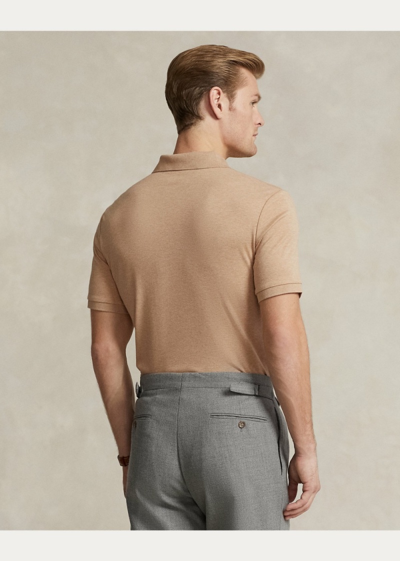 Camisa Polo Classic Fit Soft-Touch Polo Hombre Beige | TVKF19048 - vista 3
