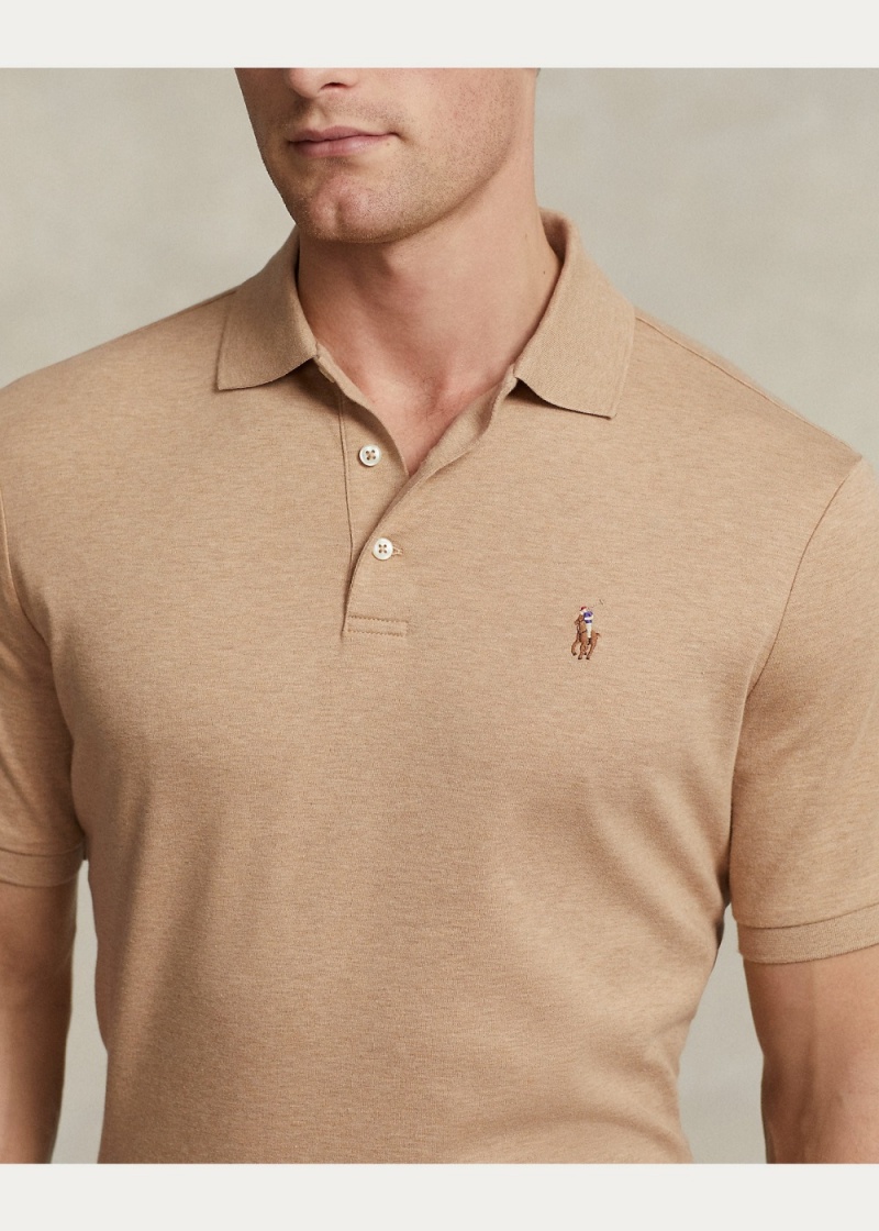 Camisa Polo Classic Fit Soft-Touch Polo Hombre Beige | TVKF19048 - vista 4