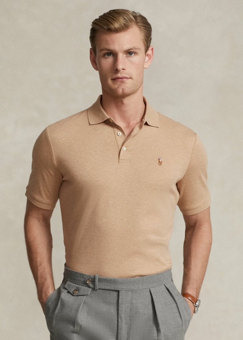 Camisa Polo Classic Fit Soft-Touch Polo Hombre Beige | TVKF19048 - vista 1