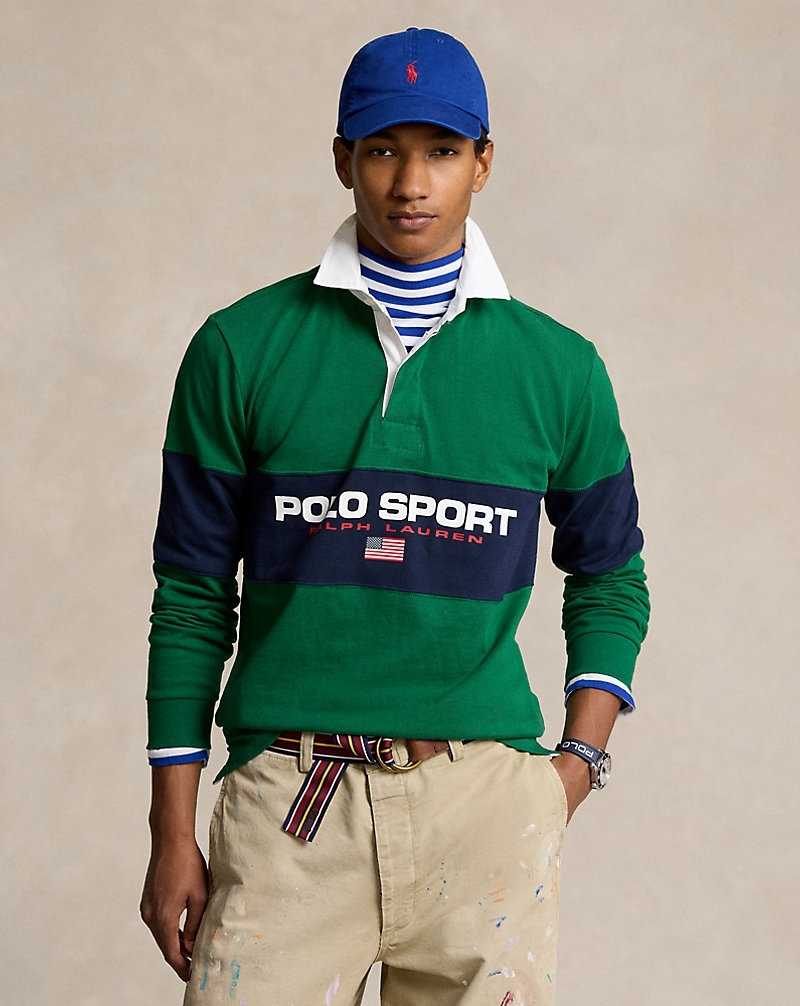 Camisa Polo Ralph Lauren Classic Fit Sport Rugby Hombre Azul Marino | MVDWXBH-97 - vista 3