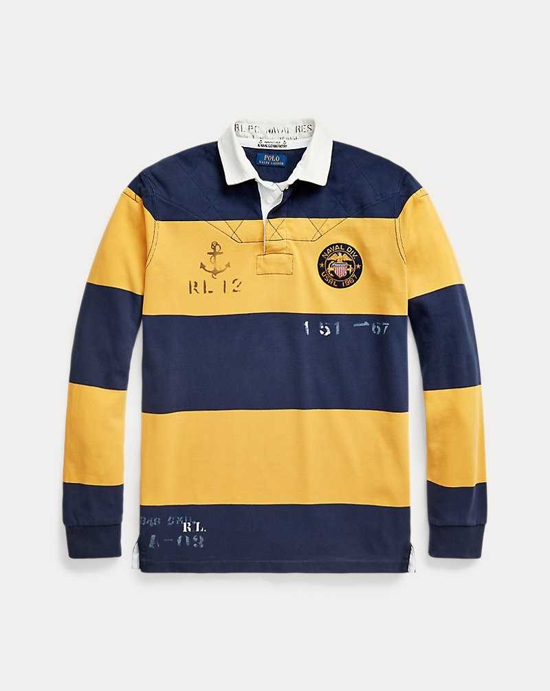 Camisa Polo Ralph Lauren Classic Fit Striped Jersey Rugby Hombre Azul Marino | ITFZQLE-80 - vista 2