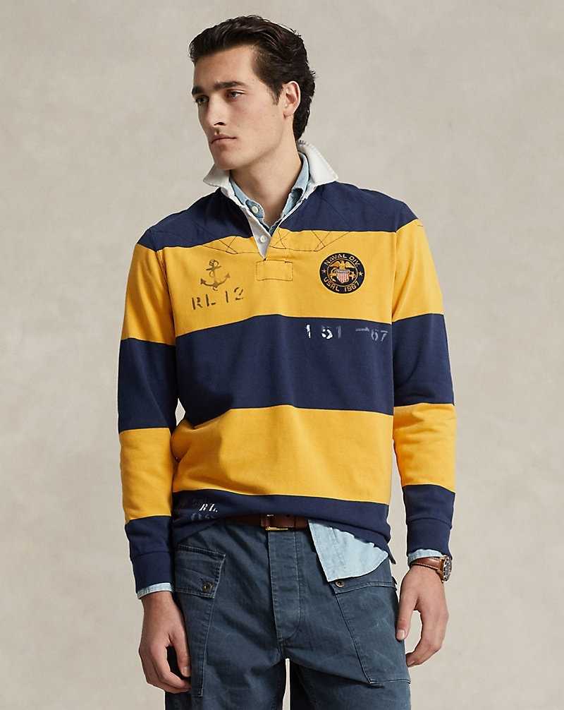Camisa Polo Ralph Lauren Classic Fit Striped Jersey Rugby Hombre Azul Marino | ITFZQLE-80 - vista 1