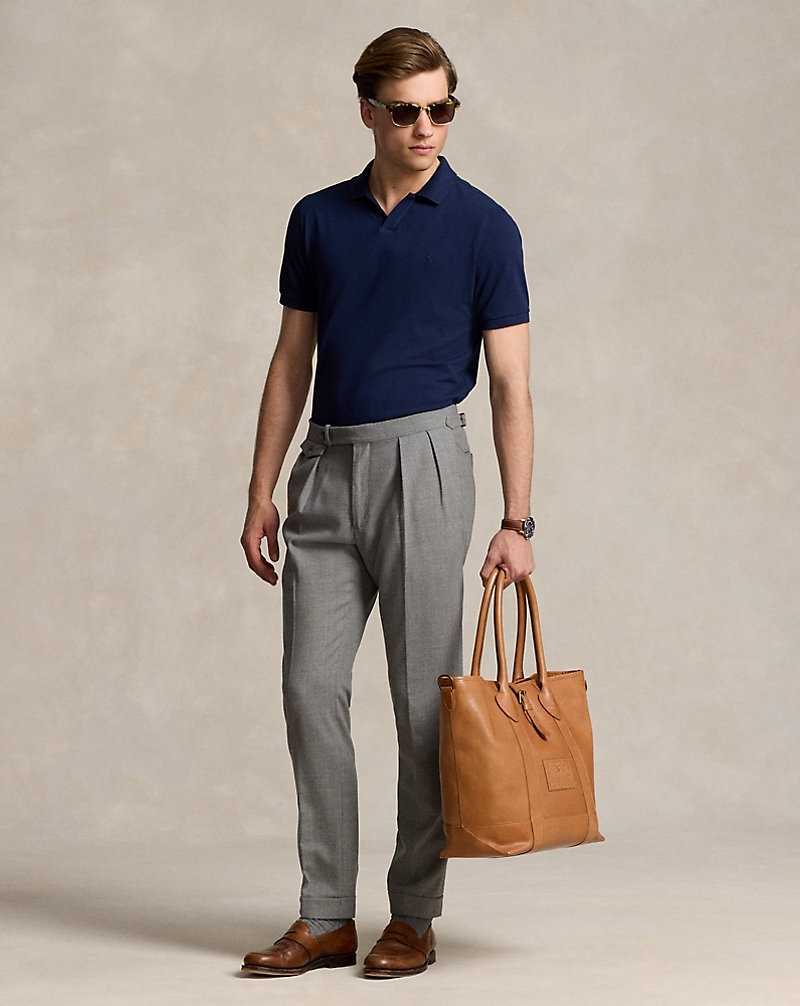 Camisa Polo Ralph Lauren Classic Fit Stretch Mesh Hombre Azul Marino | DCPLOQU-02 - vista 3