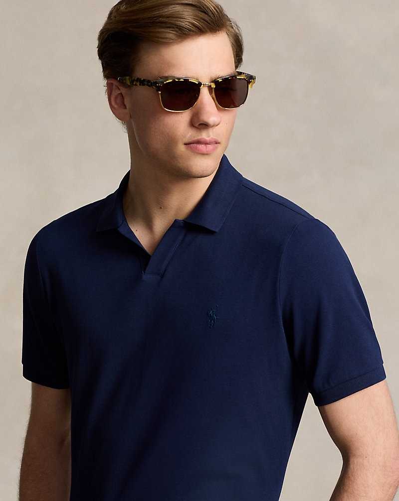 Camisa Polo Ralph Lauren Classic Fit Stretch Mesh Hombre Azul Marino | DCPLOQU-02 - vista 5