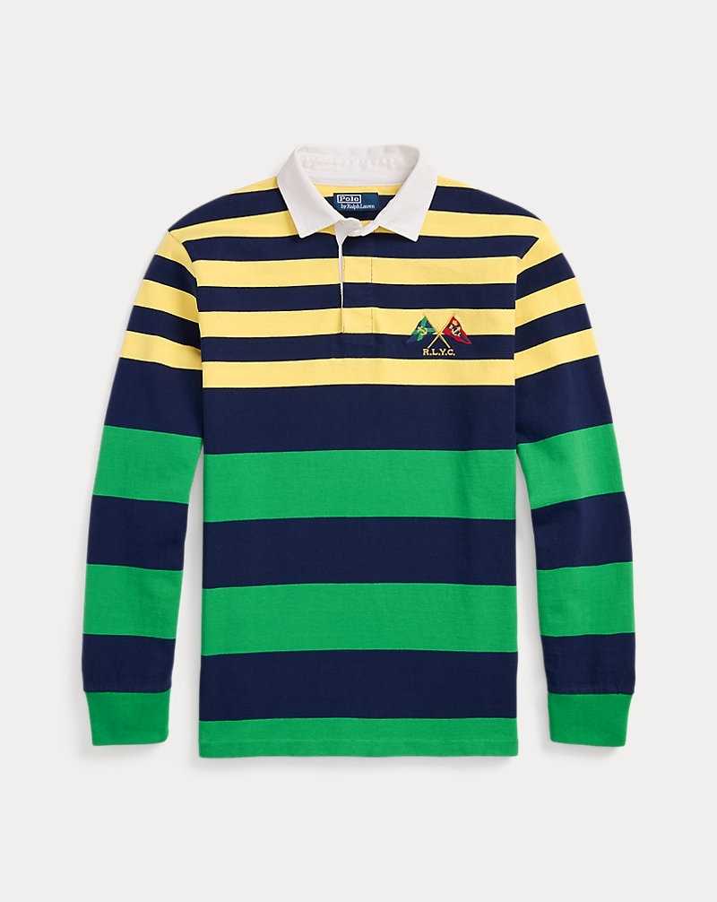 Camisa Polo Ralph Lauren Classic Fit Striped Jersey Rugby Hombre Amarillos | LVUJIZH-63 - vista 2