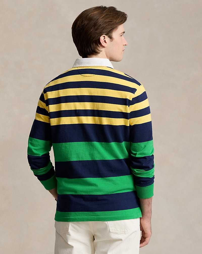 Camisa Polo Ralph Lauren Classic Fit Striped Jersey Rugby Hombre Amarillos | LVUJIZH-63 - vista 4