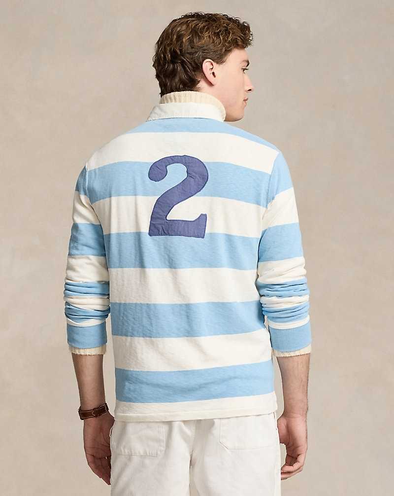 Camisa Polo Ralph Lauren Classic Fit Striped Jersey Rugby Hombre Powder Blue/Nevis | SHFZMEY-48 - vista 4
