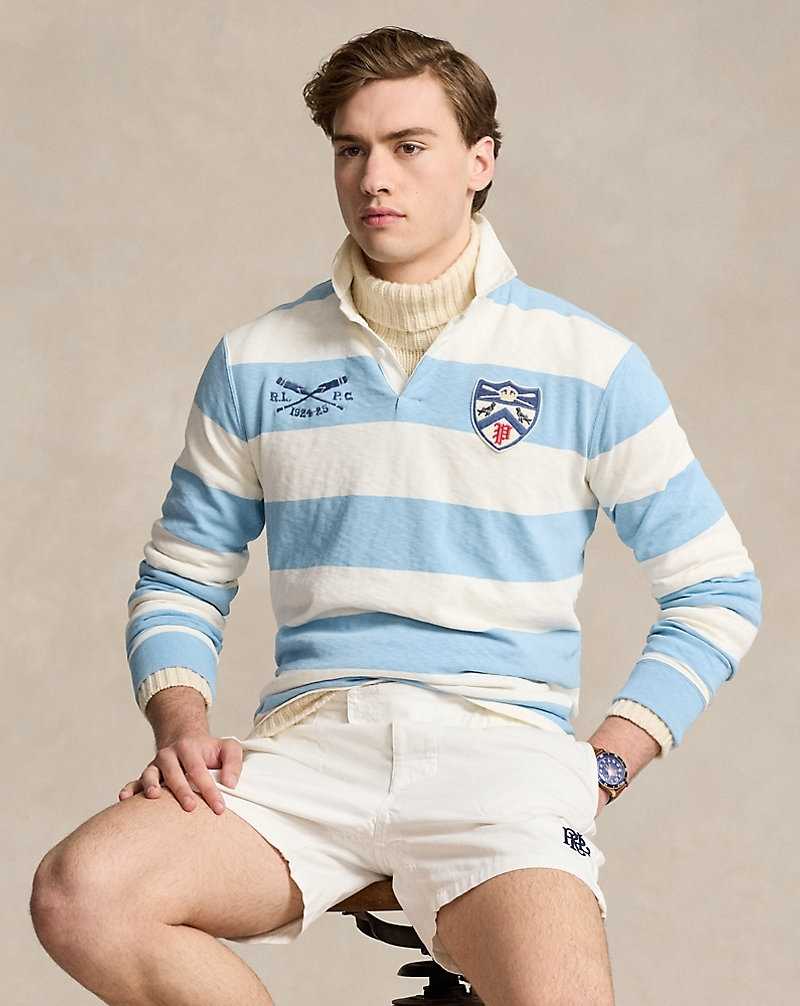Camisa Polo Ralph Lauren Classic Fit Striped Jersey Rugby Hombre Powder Blue/Nevis | SHFZMEY-48 - vista 1
