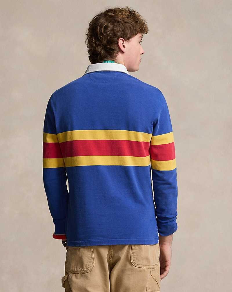 Camisa Polo Ralph Lauren Classic Fit Striped Jersey Rugby Hombre Azules | JXYVNBQ-98 - vista 4
