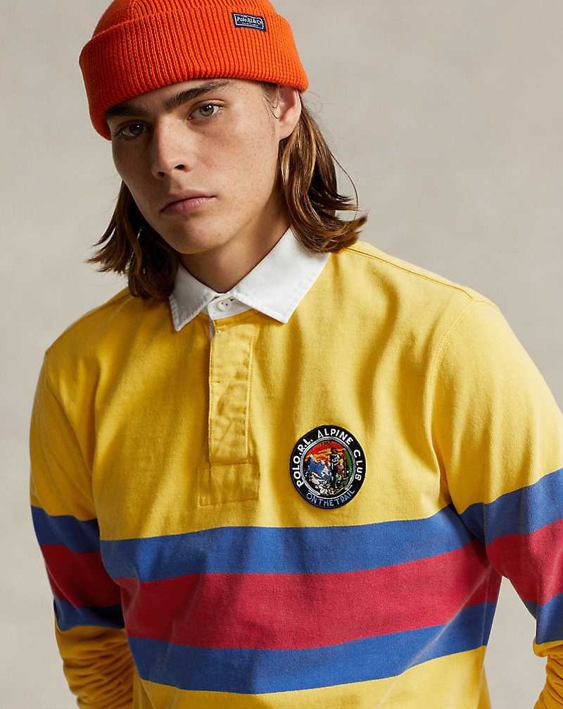 Camisa Polo Ralph Lauren Classic Fit Striped Jersey Rugby Hombre Amarillos | OPRSYNG-86 - vista 5