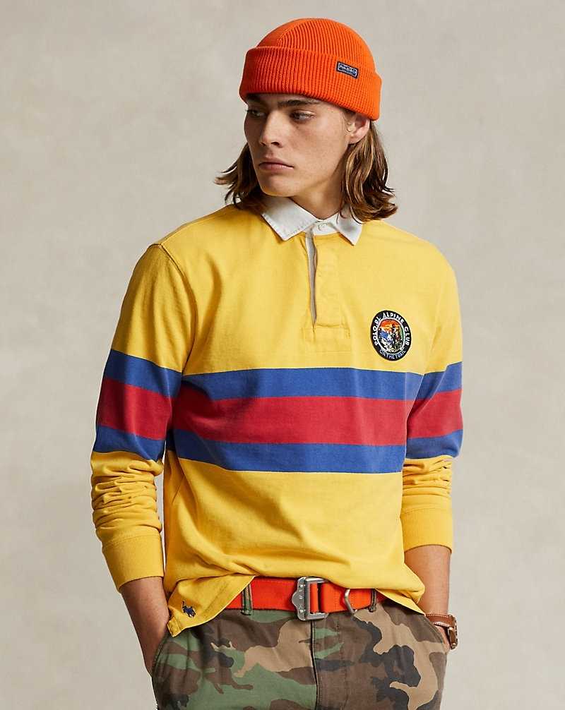 Camisa Polo Ralph Lauren Classic Fit Striped Jersey Rugby Hombre Amarillos | OPRSYNG-86 - vista 1