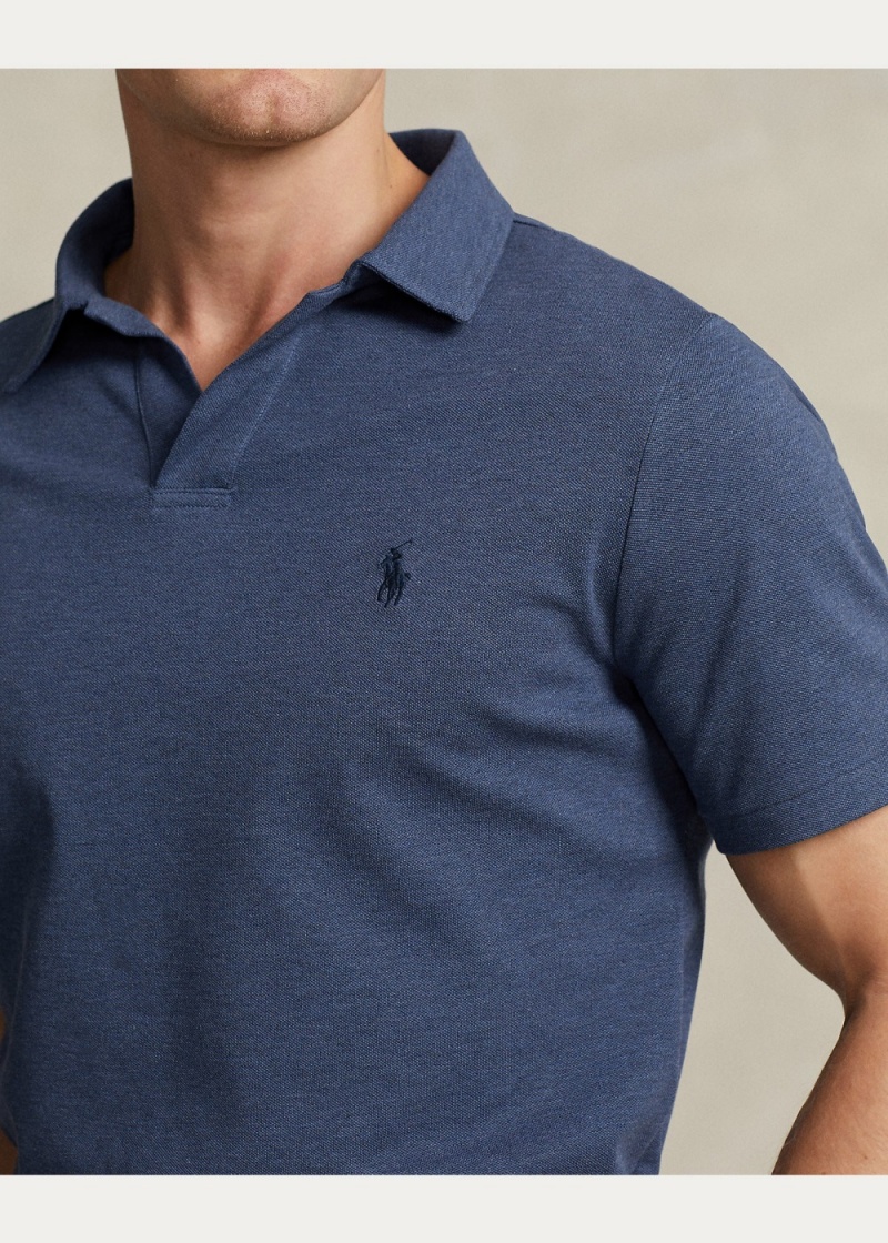Camisa Polo Classic Fit Stretch Mesh Hombre Azul Marino | SNJX16247 - vista 4