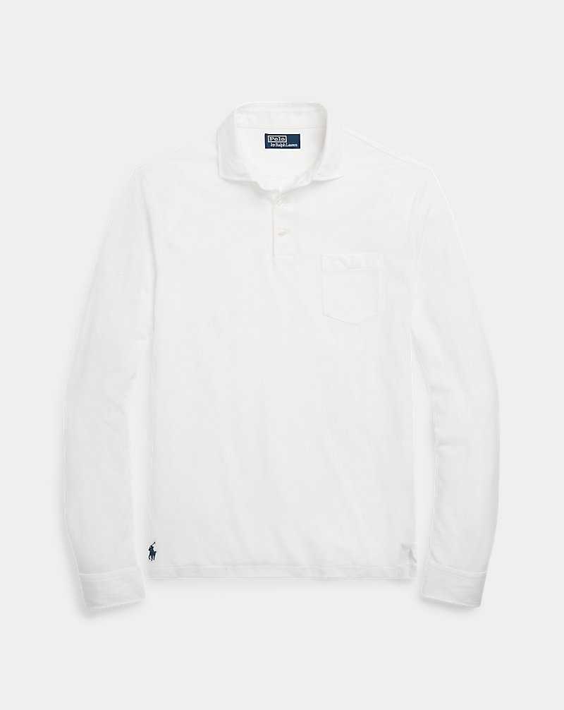 Camisa Polo Ralph Lauren Cotton-Linen Mesh Hombre Blancos | HLAPKGE-71 - vista 2