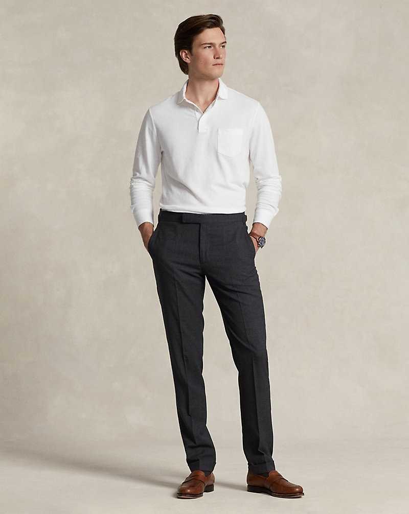 Camisa Polo Ralph Lauren Cotton-Linen Mesh Hombre Blancos | HLAPKGE-71 - vista 3