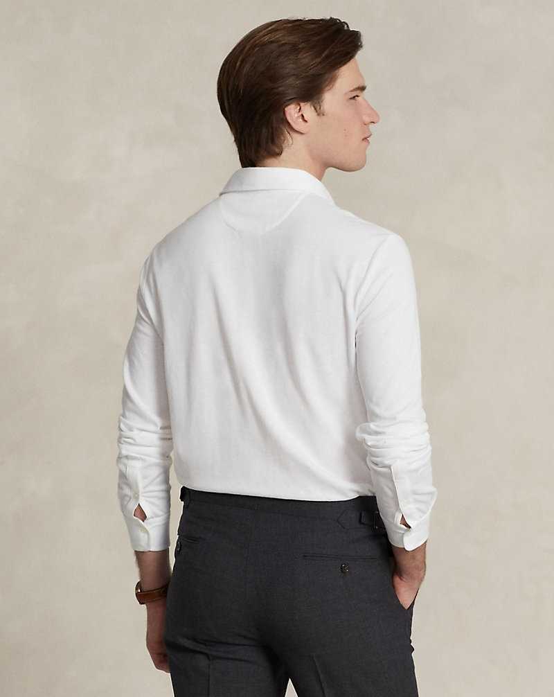 Camisa Polo Ralph Lauren Cotton-Linen Mesh Hombre Blancos | HLAPKGE-71 - vista 4