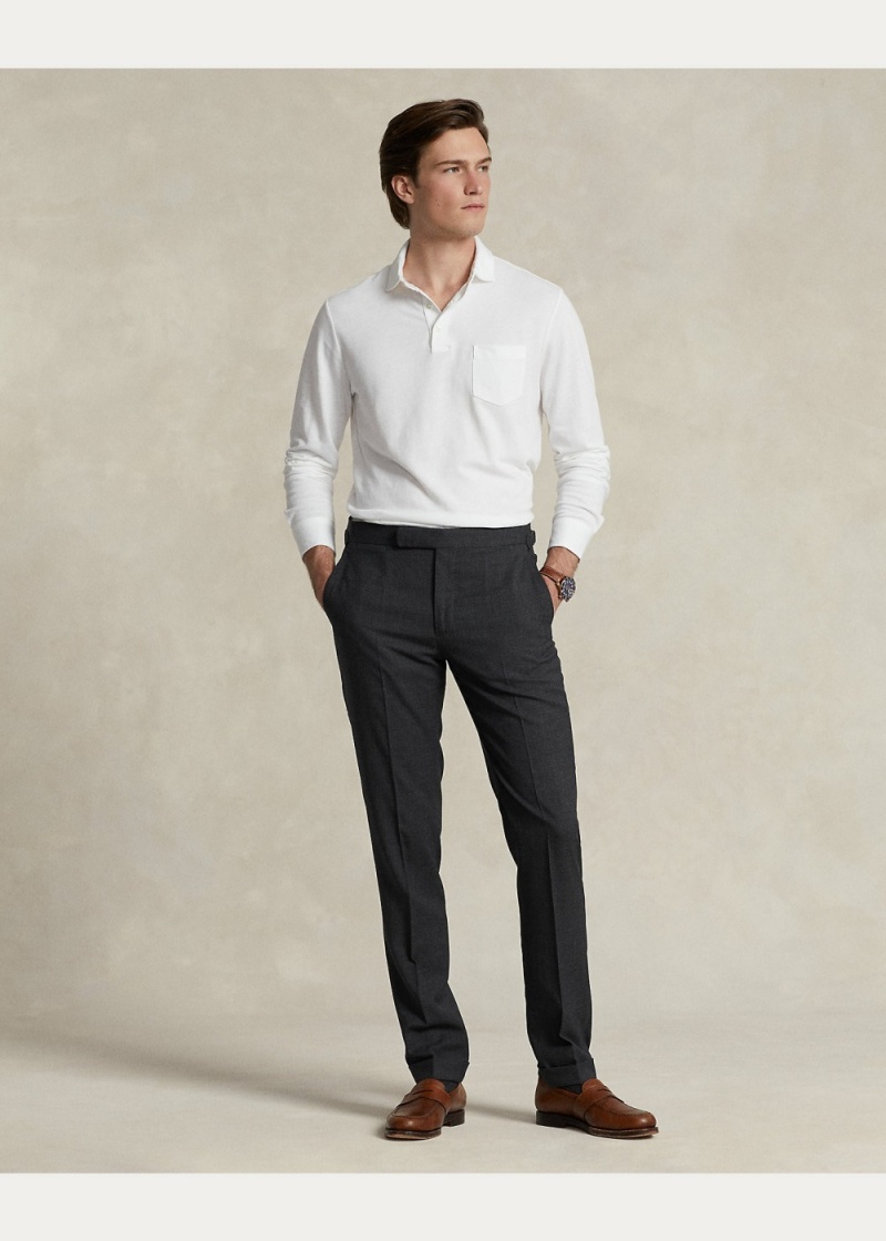 Camisa Polo Custom Slim Algodon-Linen Oxford Polo Hombre Blancos | HKLI06243 - vista 3