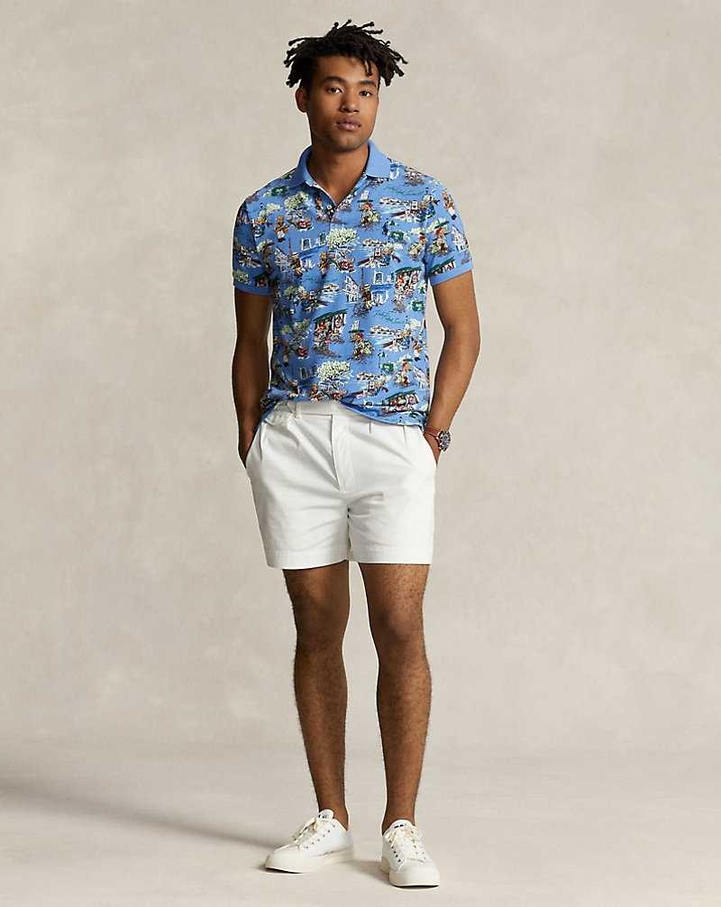Camisa Polo Ralph Lauren Custom Slim Bear Mesh Hombre Azules Flores | QALIOJC-91 - vista 3