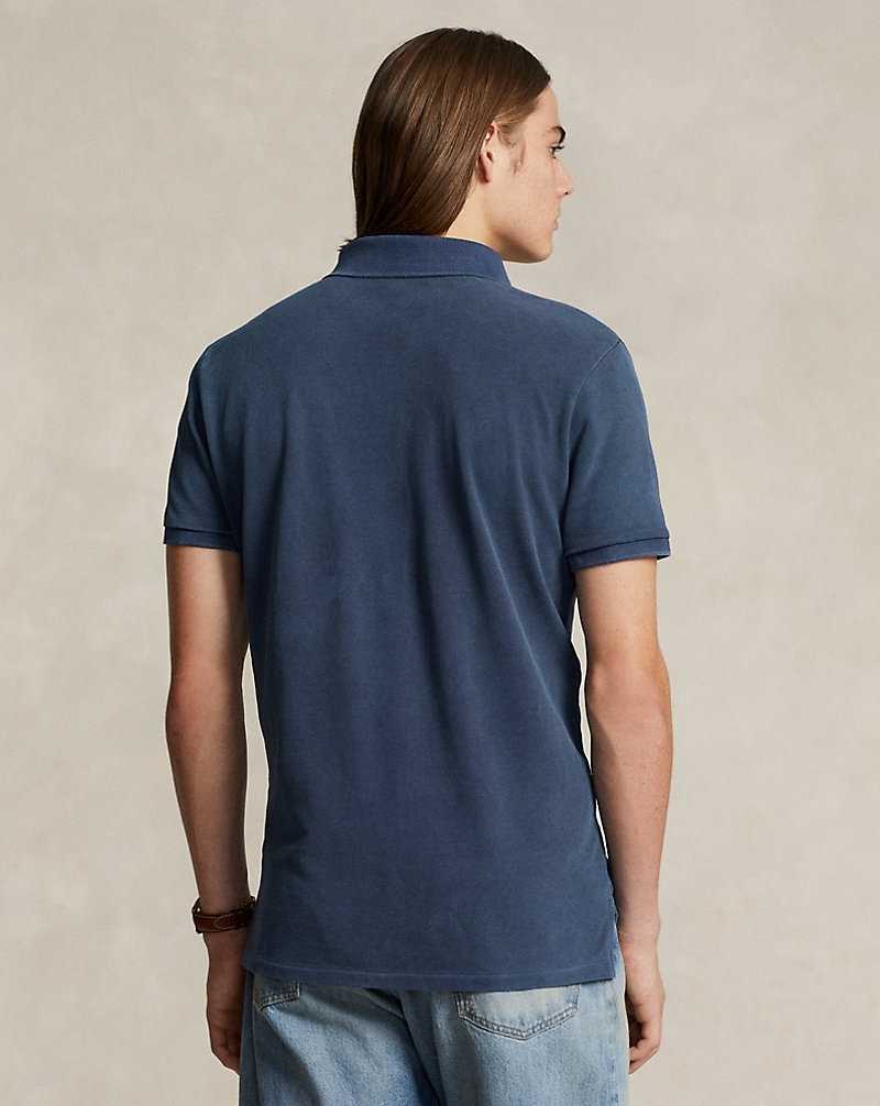 Camisa Polo Ralph Lauren Custom Slim Bear Mesh Hombre Azul Marino | EBZCUMY-92 - vista 4